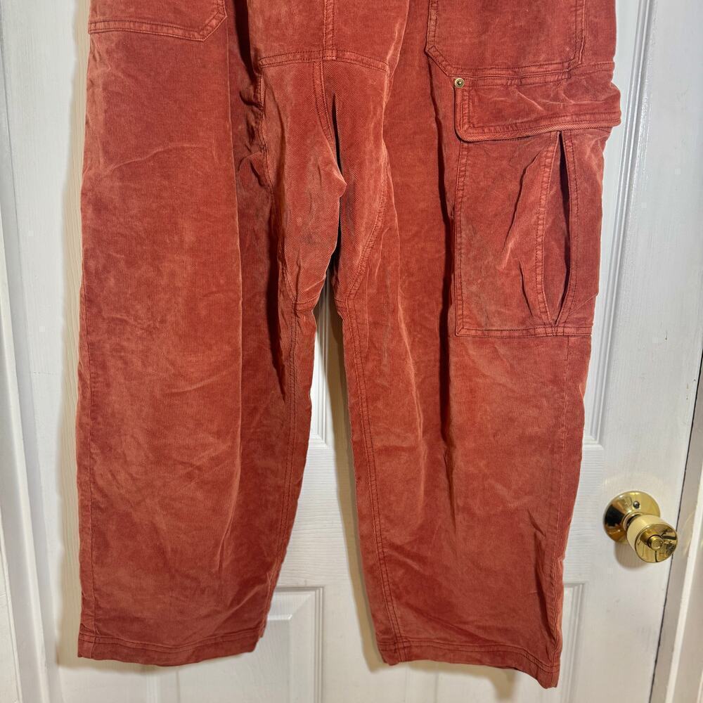 Free People Bay to Breakers Corduroy Button Closure Pants in Rosey Copper XLarge - Picture 4 of 12